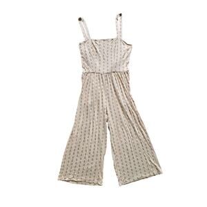 Kate Quinn Bamboo Nautical Anchor Tie Back Sleeveless Jumpsuit Size XS Coastal